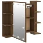 Mueble con espejo y luces LED roble marrón 70x16,5x60 cm de vidaXL, Tocadores de baño - Ref: Foro24-820453, Precio: 69,87 €, ...