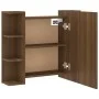 Mueble con espejo y luces LED roble marrón 70x16,5x60 cm de vidaXL, Tocadores de baño - Ref: Foro24-820453, Precio: 69,87 €, ...
