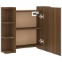 Mueble con espejo y luces LED roble marrón 70x16,5x60 cm de vidaXL, Tocadores de baño - Ref: Foro24-820453, Precio: 70,59 €, ...