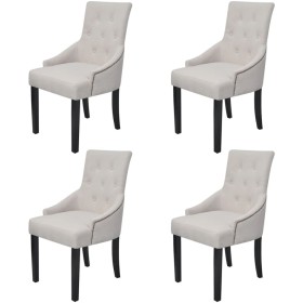 Sillas de comedor 4 unidades tela gris crema de vidaXL, Sillas de comedor - Ref: Foro24-272506, Precio: 647,05 €, Descuento: %