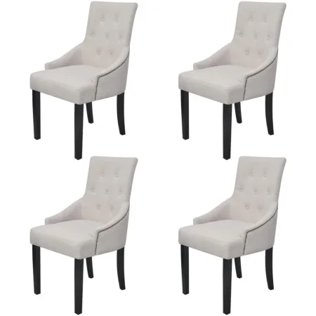 Sillas de comedor 4 unidades tela gris crema de vidaXL, Sillas de comedor - Ref: Foro24-272506, Precio: 634,43 €, Descuento: %