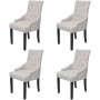Sillas de comedor 4 unidades tela gris crema de vidaXL, Sillas de comedor - Ref: Foro24-272506, Precio: 647,05 €, Descuento: %