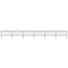 Gartenzaun mit Speerspitze aus schwarzem Stahl (1,25-1,5)x10,2m von vidaXL, Zaunpaneele - Ref: Foro24-277735, Preis: 401,91 €...
