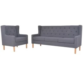 Conjunto de sofás 2 piezas tela gris de vidaXL, Sofás - Ref: Foro24-274933, Precio: 575,14 €, Descuento: %