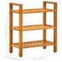 Zapatero con 3 estantes madera maciza de roble 50x27x60 cm de vidaXL, Zapateros y organizadores de calzado - Ref: Foro24-3317...