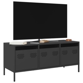 Mueble para TV acero laminado en frío negro 101,5x39x43,5 cm en Muebles TV | Comprar online en Foru.es