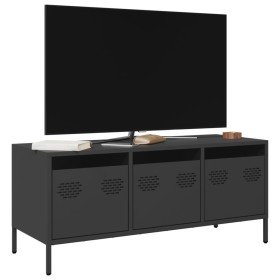 Mueble para TV acero laminado en frío negro 101,5x39x43,5 cm en Muebles TV | Comprar online en Foru.es