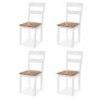 Juego de comedor de MDF y madera de caucho 5 piezas blanco de vidaXL, muebles para cocinas y comedores - Ref: Foro24-274943, ...