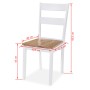 Juego de comedor de MDF y madera de caucho 5 piezas blanco de vidaXL, muebles para cocinas y comedores - Ref: Foro24-274943, ...