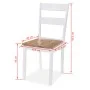 Juego de comedor de MDF y madera de caucho 5 piezas blanco de vidaXL, muebles para cocinas y comedores - Ref: Foro24-274943, ...