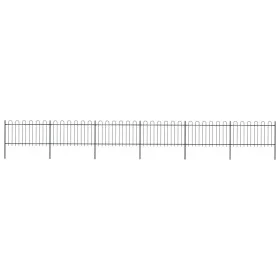 Gartenzaun mit schwarzen Stahlringspitzen 10,2x1 m von vidaXL, Zaunpaneele - Ref: Foro24-277661, Preis: 364,68 €, Rabatt: %