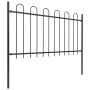 Valla de jardín con puntas de aro acero negro 10,2x1 m de vidaXL, Paneles de vallas - Ref: Foro24-277661, Precio: 362,66 €, D...