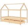 Estructura de cama infantil con cajones madera de pino 90x200cm de vidaXL, Cunas y camas para niños - Ref: Foro24-322138, Pre...