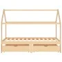 Estructura de cama infantil con cajones madera de pino 90x200cm de vidaXL, Cunas y camas para niños - Ref: Foro24-322138, Pre...