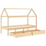 Estructura de cama infantil con cajones madera de pino 90x200cm de vidaXL, Cunas y camas para niños - Ref: Foro24-322138, Pre...