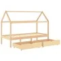 Estructura de cama infantil con cajones madera de pino 90x200cm de vidaXL, Cunas y camas para niños - Ref: Foro24-322138, Pre...