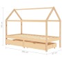 Estructura de cama infantil con cajones madera de pino 90x200cm de vidaXL, Cunas y camas para niños - Ref: Foro24-322138, Pre...