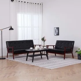 Black Faux Leather 2-Piece Sofa Set by vidaXL, Sofas - Ref: Foro24-278396, Price: 398,09 €, Discount: %