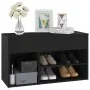 Banco zapatero madera de ingeniería negro 80x30x45 cm de vidaXL, Zapateros y organizadores de calzado - Ref: Foro24-808748, P...