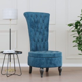 Sillón de respaldo alto con botones terciopelo azul de vidaXL, Sillas poltrona - Ref: Foro24-352463, Precio: 174,94 €, Descue...
