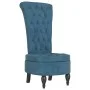 Sillón de respaldo alto con botones terciopelo azul de vidaXL, Sillas poltrona - Ref: Foro24-352463, Precio: 181,39 €, Descue...