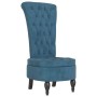 Sillón de respaldo alto con botones terciopelo azul de vidaXL, Sillas poltrona - Ref: Foro24-352463, Precio: 174,94 €, Descue...