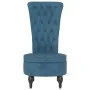 Sillón de respaldo alto con botones terciopelo azul de vidaXL, Sillas poltrona - Ref: Foro24-352463, Precio: 181,39 €, Descue...