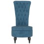 Sillón de respaldo alto con botones terciopelo azul de vidaXL, Sillas poltrona - Ref: Foro24-352463, Precio: 174,94 €, Descue...