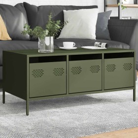 Mesa de centro acero laminado frío verde oliva 101,5x50x43,5 cm en Mesas de centro | Comprar online en Foru.es