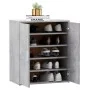 Mueble zapatero madera de ingeniería gris hormigón 60x35x70 cm de vidaXL, Zapateros y organizadores de calzado - Ref: Foro24-...