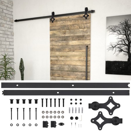 Kit de herrajes para puertas correderas SKIEN acero negro 200cm en Materiales de construcción | Comprar online en Foru.es