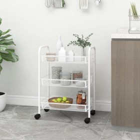 Carrito de cocina 3 niveles hierro blanco 46x26x64 cm de vidaXL, Carros de cocina y comedor - Ref: Foro24-336323, Precio: 44,...