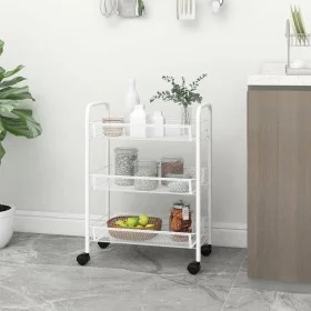 Carrito de cocina 3 niveles hierro blanco 46x26x64 cm de vidaXL, Carros de cocina y comedor - Ref: Foro24-336323, Precio: 43,...