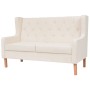 Conjunto de sofás 2 piezas tela blanco crema de vidaXL, Sofás - Ref: Foro24-274928, Precio: 586,02 €, Descuento: %