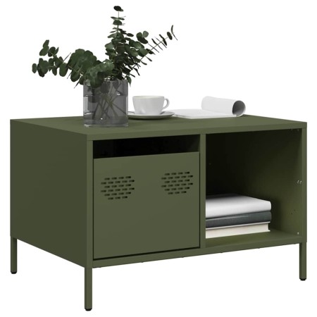 Mesa de centro acero laminado frío verde oliva 68,5x50x43,5cm en Mesas de centro | Comprar online en Foru.es