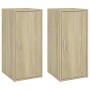 Muebles zapateros 2 uds contrachapado roble Sonoma 32x35x70 cm de vidaXL, Zapateros y organizadores de calzado - Ref: Foro24-...