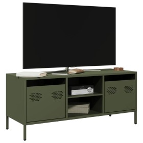 Mueble TV acero laminado en frío verde oliva 101,5x39x43,5 cm en Muebles TV | Comprar online en Foru.es