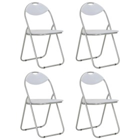 Sillas de comedor plegables 4 unidades cuero sintético blanco de vidaXL, Sillas de comedor - Ref: Foro24-278595, Precio: 131,...