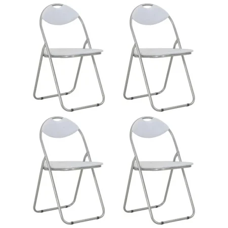 Sillas de comedor plegables 4 unidades cuero sintético blanco de vidaXL, Sillas de comedor - Ref: Foro24-278595, Precio: 130,...