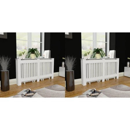 Cubiertas para radiador 2 unidades MDF blanco 152 cm de vidaXL, Accesorios para radiadores de calefacción - Ref: Foro24-27600...