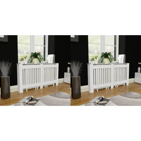 Cubiertas para radiador 2 unidades MDF blanco 152 cm de vidaXL, Accesorios para radiadores de calefacción - Ref: Foro24-27600...