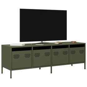 Mueble TV acero laminado en frío verde oliva 135x39x43,5 cm en Muebles TV | Comprar online en Foru.es