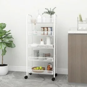 Carrito de cocina 5 niveles hierro blanco 46x26x105 cm de vidaXL, Carros de cocina y comedor - Ref: Foro24-336329, Precio: 62...