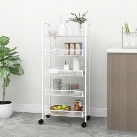 Carrito de cocina 5 niveles hierro blanco 46x26x105 cm de vidaXL, Carros de cocina y comedor - Ref: Foro24-336329, Precio: 63...