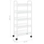 Carrito de cocina 5 niveles hierro blanco 46x26x105 cm de vidaXL, Carros de cocina y comedor - Ref: Foro24-336329, Precio: 63...
