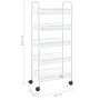 Carrito de cocina 5 niveles hierro blanco 46x26x105 cm de vidaXL, Carros de cocina y comedor - Ref: Foro24-336329, Precio: 62...
