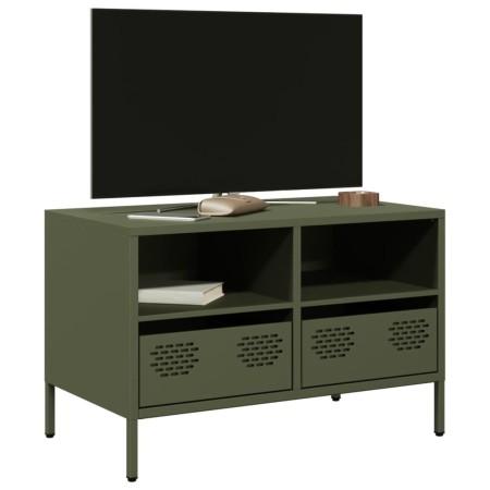 Mueble para TV acero laminado en frío verde oliva 68x39x43,5 cm en Muebles TV | Comprar online en Foru.es