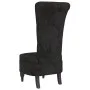 Sillón de respaldo alto con botones terciopelo negro de vidaXL, Sillas poltrona - Ref: Foro24-352468, Precio: 165,47 €, Descu...