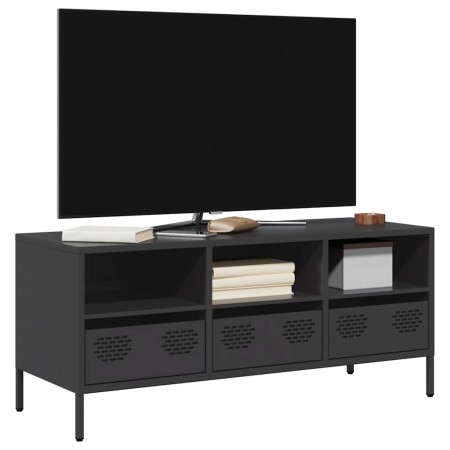 Mueble para TV acero laminado en frío negro 101,5x39x43,5 cm en Muebles TV | Comprar online en Foru.es