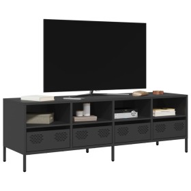 Mueble para TV acero laminado en frío negro 135x39x43,5 cm en Muebles TV | Comprar online en Foru.es